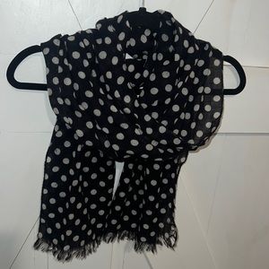 Kate Spade polka dot black and white scarf